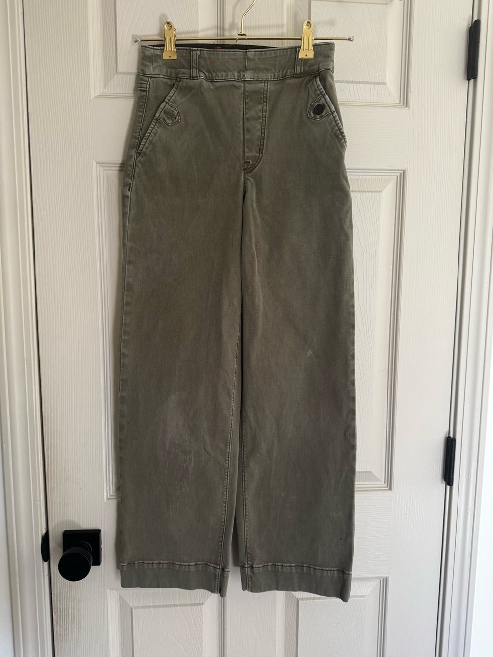SPANX Olive Green Wide-Leg Women's Chinos